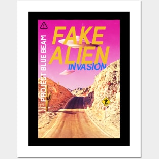 Fake Alien Invasion Project Blue Beam UFO Posters and Art